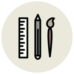 illustration of tools for my craft in a circle